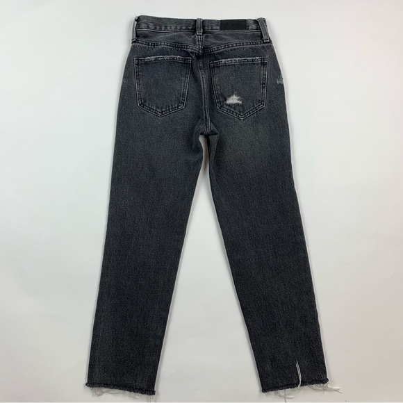 PISTOLA Black Distressed High Rise Straight Leg Charlie Jeans Sz 24 - Picture 7 of 9